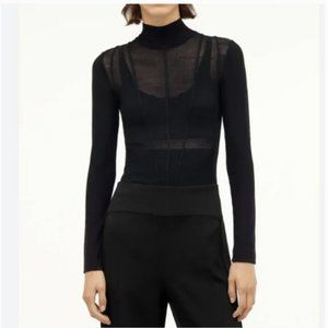 ZARA "NARCISO RODRIQUEZ" BLACK KNIT LONG SLEEVE BLOUSE SWEATER